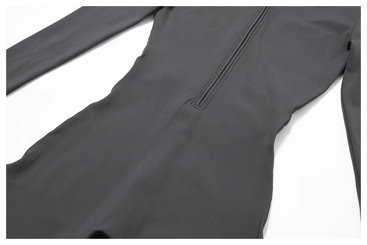 Spring Summer Thin Quick Dry One-Piece Aerial Yoga Suit Long Sleeve Fitness Sports Bodysuit Women Elastic No Mat