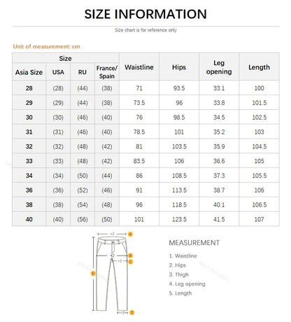 2024 New Summer Thin Men's Straight Denim Cotton Stretch Creamy-white Jeans Classic Business Pants Fashion Trousers Male Brand.