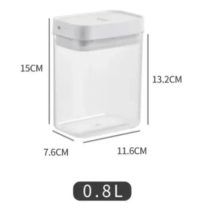 Kitchen Plastic Container Organizer Moisture-Proof Sealed Tank Square Transparent Grain Storage Jar Dried Fruit Snack Box Cans