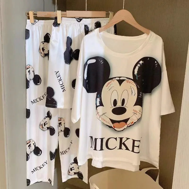 3 Teile/satz Damen Pyjamas Freizeit Sommer Homewear Set süße Pyjamas Minnie Cartoon Pyjama.