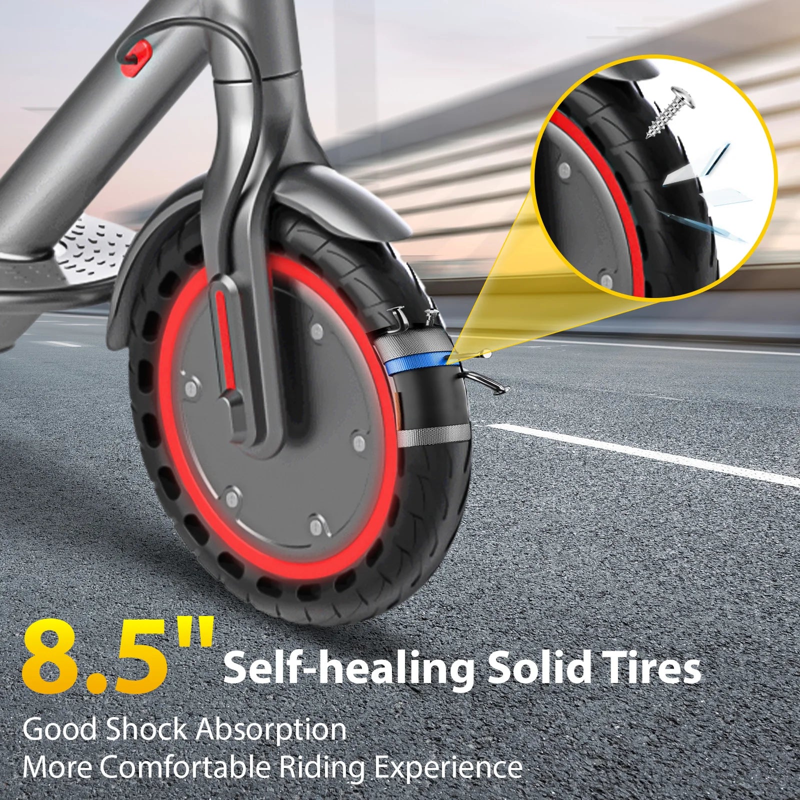 Dual Brake Electric Scooter with Seat Storage Bag 350W Powerful Motor Fast Speed 31KM/H on APP 36V 8.5 Inch Tire Adults Escooter.