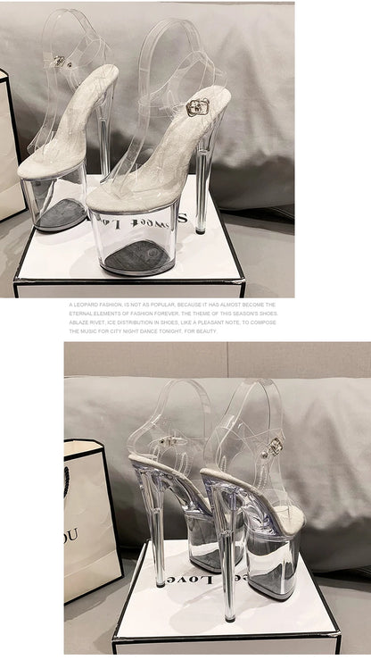Platform sandals Girl shoes 20CM crystal Summer high heels ladies shoes on sale Pole Dance Pumps sandalias de mujer verano