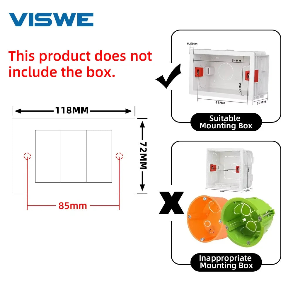 10A/20A Brasilien-Buchse mit USB Typ-C 5V 2100mA, 118*72mm gehärtete Glasscheibe.