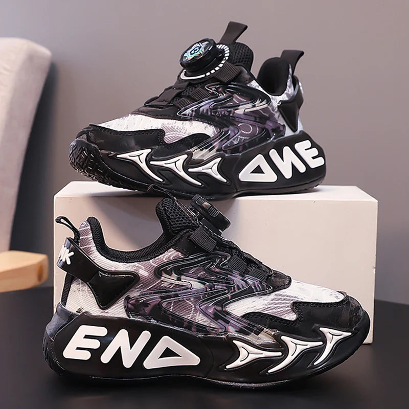 Fashion Print Children Shoes Boys Sneaker Autumn PU Leather Luxury Kids Casual Sneaker Platform Sports Tennis Shoes for Boy.