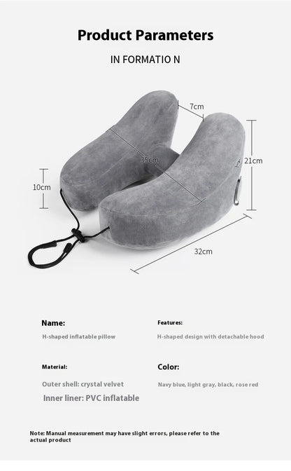 Outdoor U Shaped Memory Foam Neck Pillow Adjustable Portable Multifunctional Airplane Sleeping Support Massage Protection Pillow.