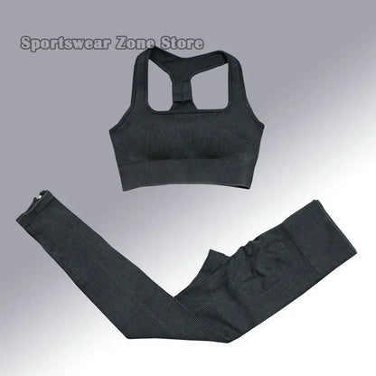 Yoga Suit High Waist Leggings Running Training Tights Sports Outfits Long Sleeve Crop Top Bra Seamless Fitenss Set Fitness Wear