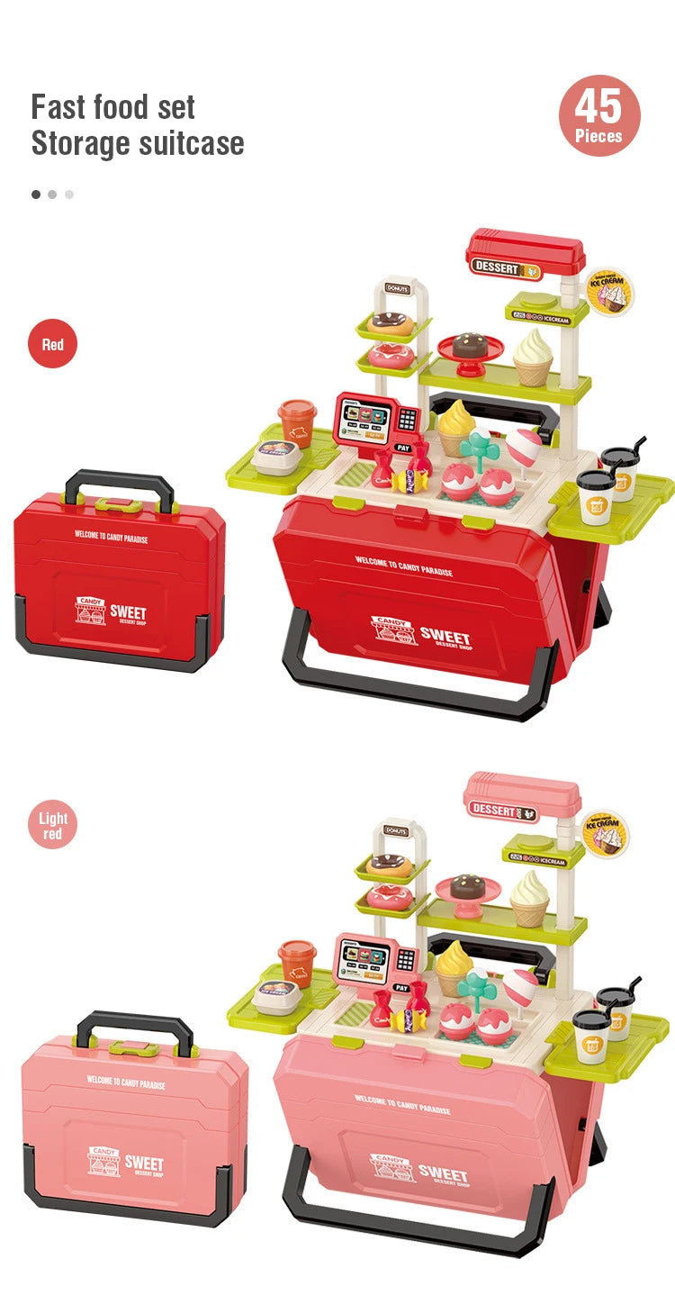 Kitchen Food Role Play Pretend Play Children Toy Ice Cream Candy Sweet Dessert Accessories Toys for Kid Christmas Birthday Gifts