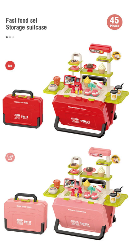 Kitchen Food Role Play Pretend Play Children Toy Ice Cream Candy Sweet Dessert Accessories Toys for Kid Christmas Birthday Gifts