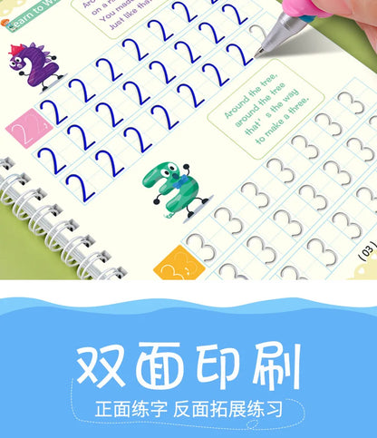 Reusable Magic Copybook Drawing Toys for Children Montessori Pen Control Training Writing Sticker Learning Educational Toy Kids.