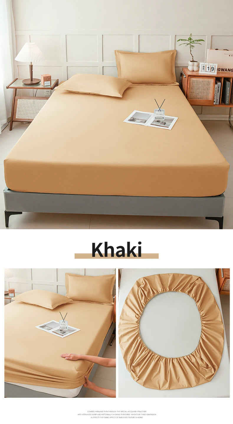 Waterproof Fitted Bed Sheet With 360 Elastic Band Mattress protector Cover Bedspreads for Single Double King Queen Size Bedsheet