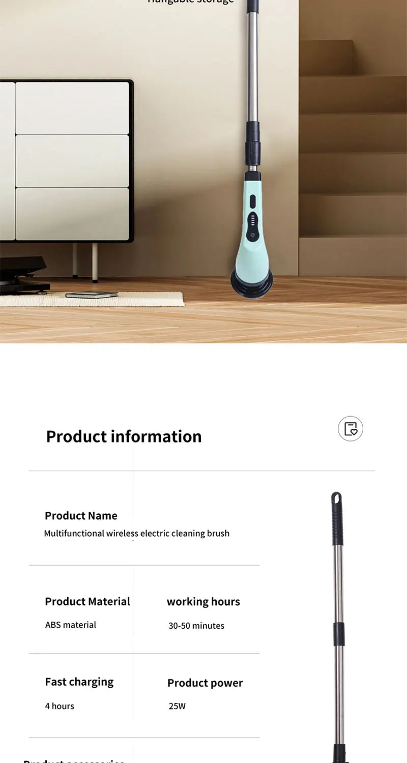 9-in-1 Electric Cleaning Brush Electric Spin Cleaning Scrubber Electric Cleaning Tools Parlour Kitchen Bathroom Cleaning Gadgets.