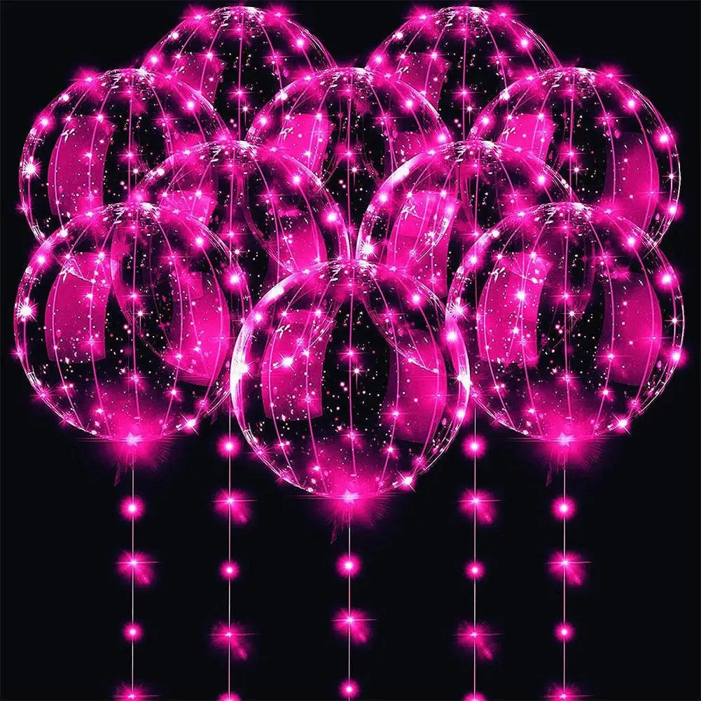 6 stücke 3 satz Transparent Party Glow Bobo Led Ball Leuchten Ballons Hochzeit Blase Ballon Hochzeit Geburtstag Dekoration einzigen