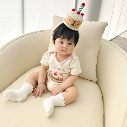 Lustige Sommer Baby Kleidung Koreanische Baby Jungen Mädchen Ein Stück Strampler 1. Geburtstag Party Schöne Body Infant Baumwolle Overall