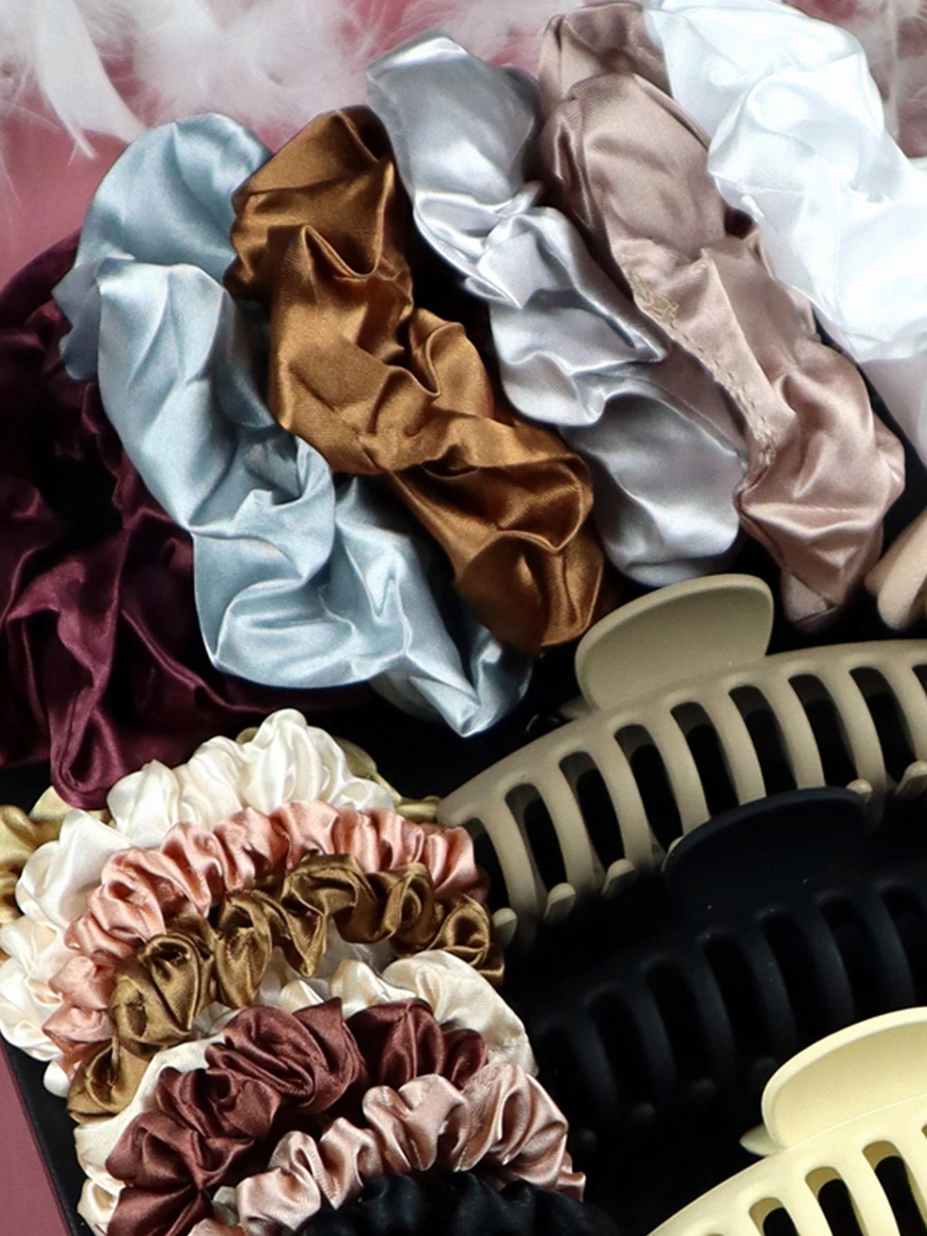 Brown Hair Accessories for Woman Set Ponytail Holders Variety Hair Clips Hair Scrunchies HairBands Scrunchy HairTies.