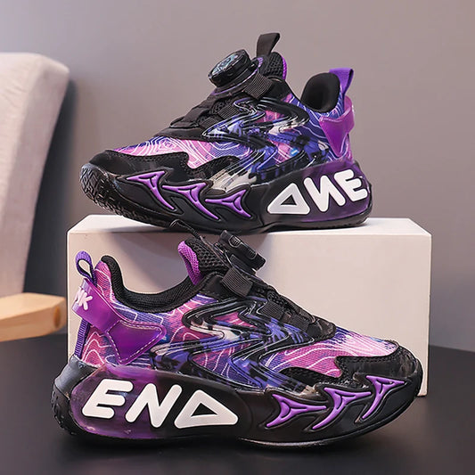 Fashion Print Children Shoes Boys Sneaker Autumn PU Leather Luxury Kids Casual Sneaker Platform Sports Tennis Shoes for Boy.