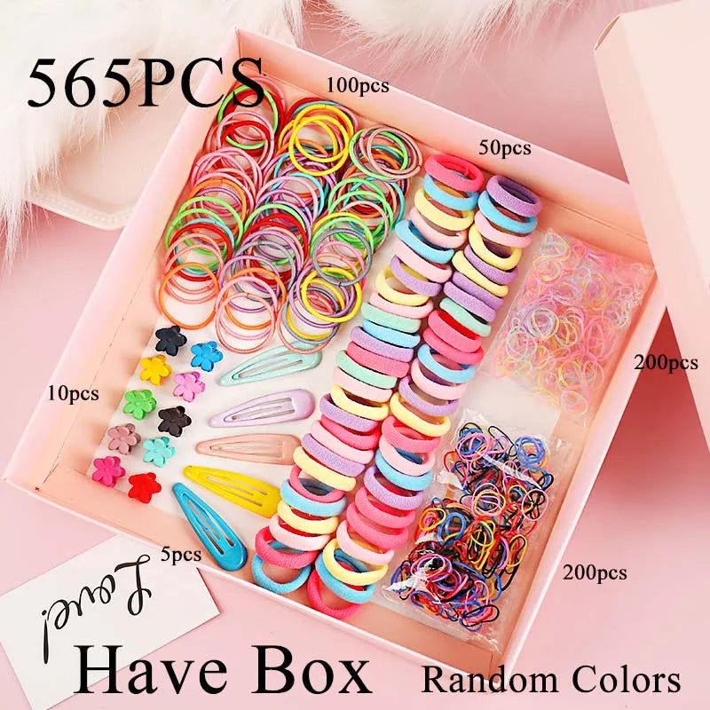 565 870Pcs Girls Cute Elastic Hair Bands Hairpins Flower Hair Claws Hair Clip Rubber Band Ponytail Holder Kids Fashion.