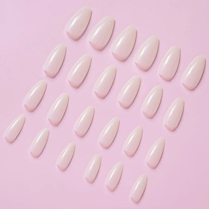 120Pcs Shinny Milk White Press on Nails Medium Almond Fake Gel Nails Glossy Solid Colored Fake Nail Tips Daily Wear Manicure DIY.
