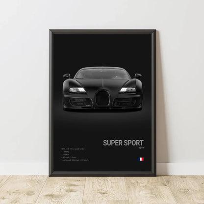 CHIRON EB110 Canvas Wall Art Print Poster DIVO Sports Car Decoration Painting Modern Home Decoration Painting Car Lover Gift.