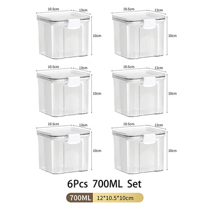 Large Capacity Waterproof Transparent Sealed Jar Multi-size Scene Kitchen Candy Dried Grain Storage With Lid Fridge Storage Tank