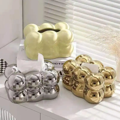 Geometry Tissue Box Cover Decorative Facial Tissue Holder Case Container for Bedroom Tissue Box Covers Rectangular Ceramic.