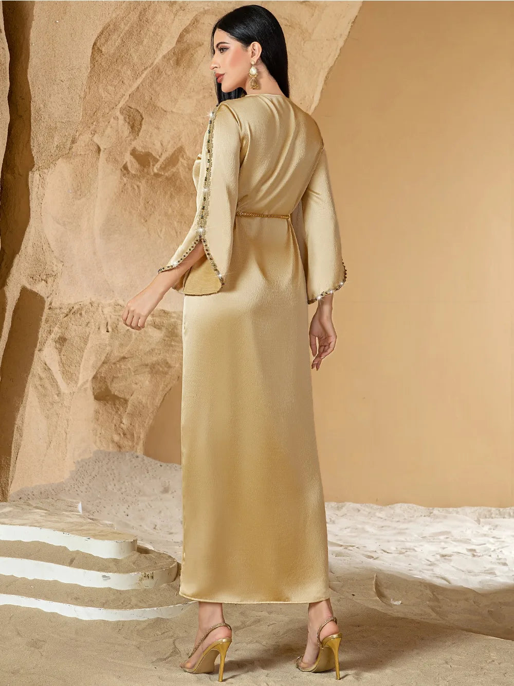 Eid Muslim Kleid für Frauen Ramadan Jalabiya Spitze Diamant Party Kleider Abaya Lange Robe Marokko Dubai Kaftan Vestidos Largos 2025.
