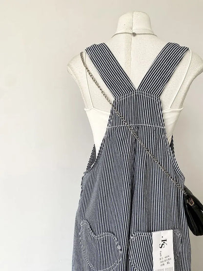 Jumpsuits Loose Casual Straight Pants American Style Jeans Vintage Artistic Rompers One Piece Outfits Autumn Women Clothing.