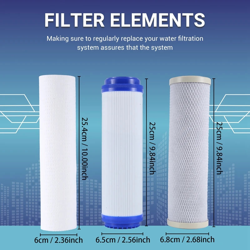 10Inch Filter Elements Filtration System Purify Replacement Part Universal For Water Purifier For Household Appliances-A07G