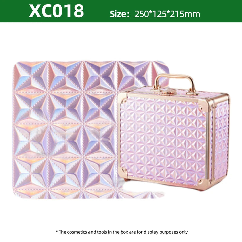 Large Capacity Makeup Case with LED Mirror Multiple Size Options Cosmetic Box LED Mirror Makeup Storage Box for Beauty Salons