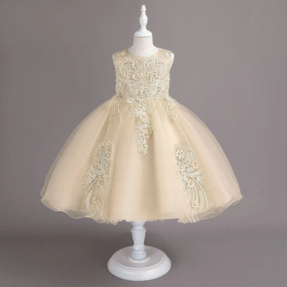 Neue Kinder kleid Spitze Blume Hochzeits kleid weibliche Klavier Performance Kleid Halloween Leistung kurze Mädchen Kleidung