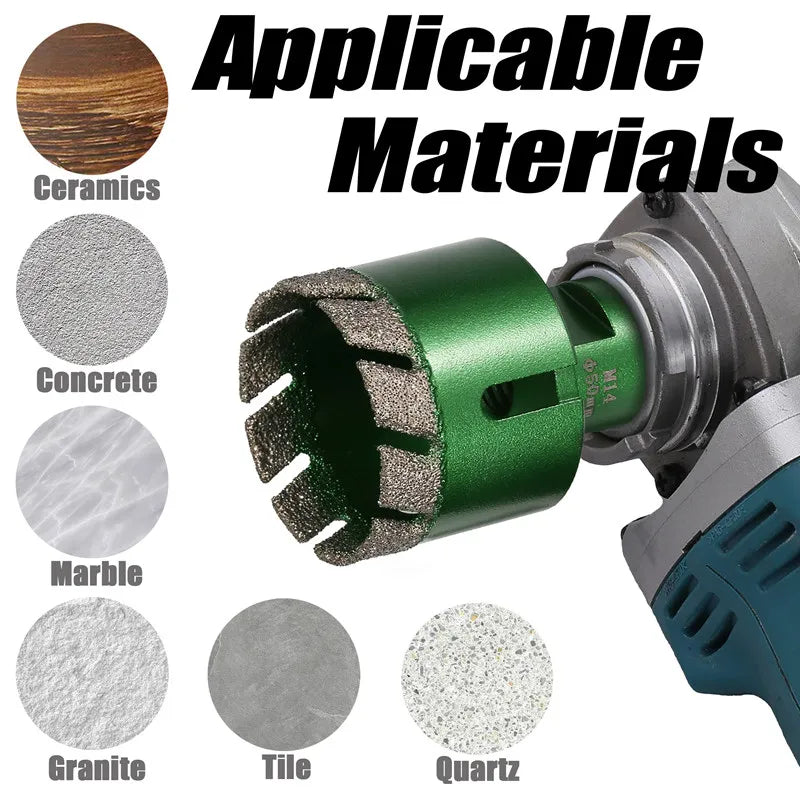 6–130 mm M14-Gewinde, trocken, vakuumgelöteter Marmor, Mauerwerk, Lochsäge, Öffner, Diamantbohrkrone für Keramikfliesen, Granit, Marmor