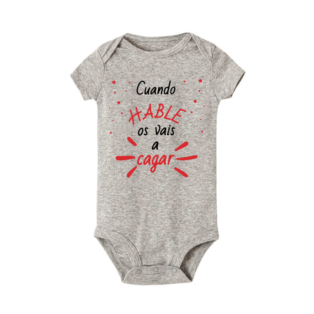 When I Talk You Mess Up The Gift Print Baby Strampler Säuglingsbodysuit Baby Niedliche Kleidung Neugeborene Kurzarm Bodys Kleinkind Geschenk.