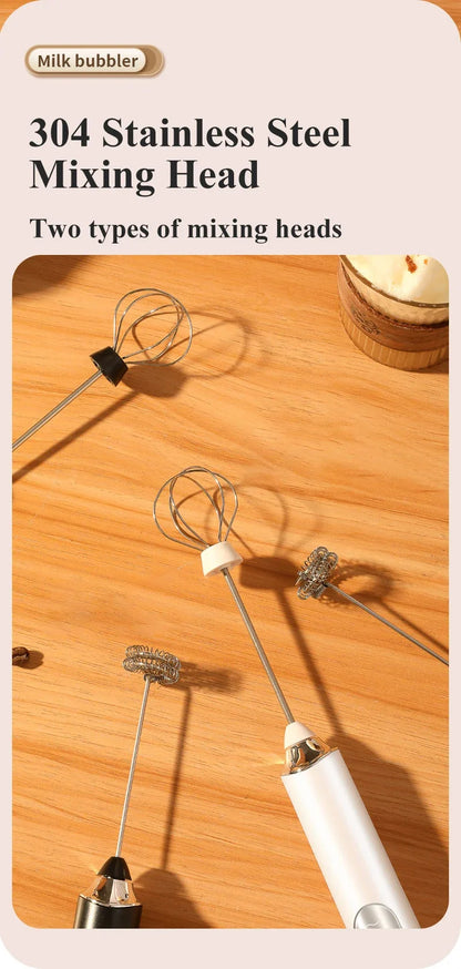 High Quality Electric Milk Frother Foam Maker Handheld USB Rechargeable Foamer High Speeds Drink Mixer Coffee Frothing Wand.