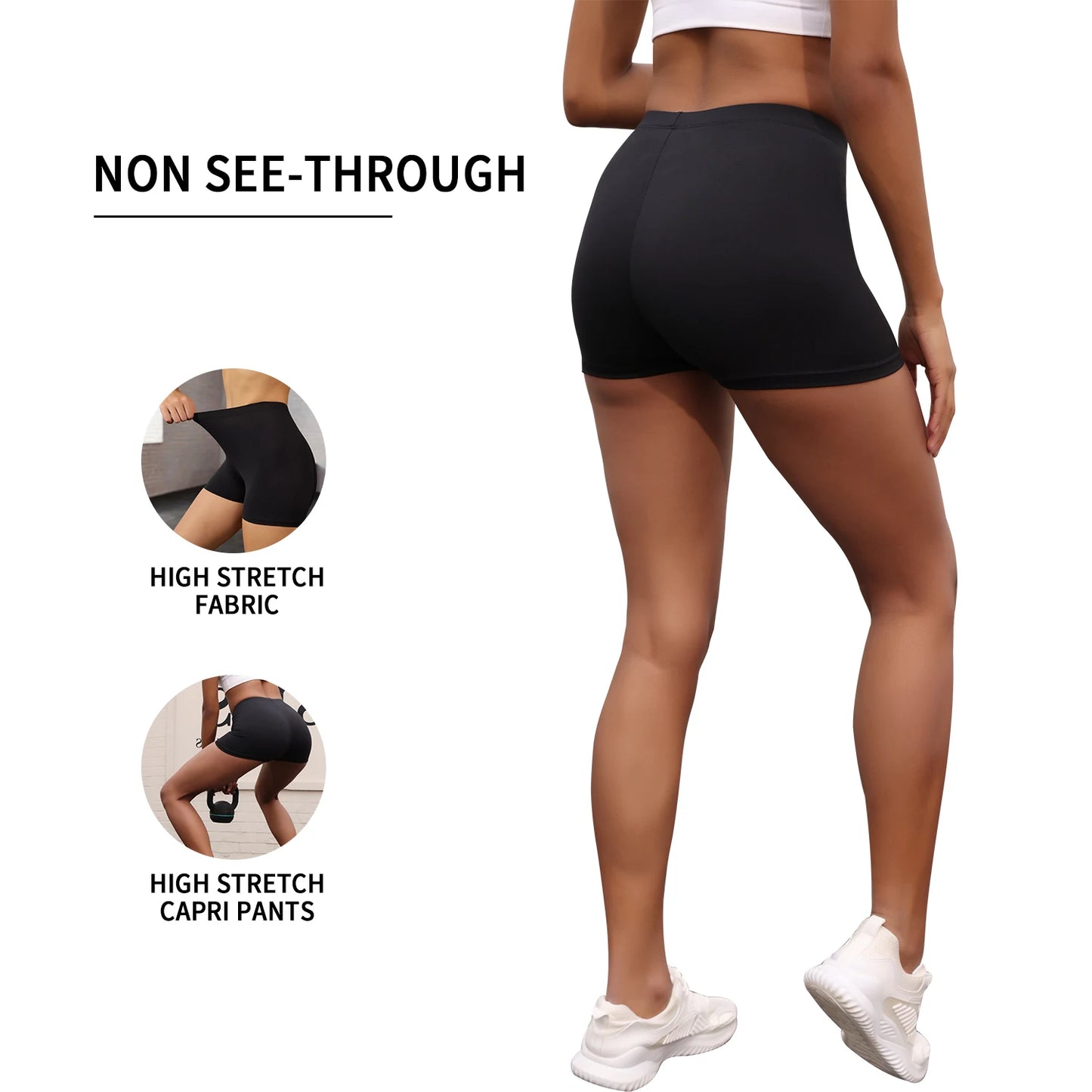 High Elasticity Sports Shorts Biker Shorts For Women Super Soft No See Yoga Running Push Up Gym  Fitness Women's Activewear.