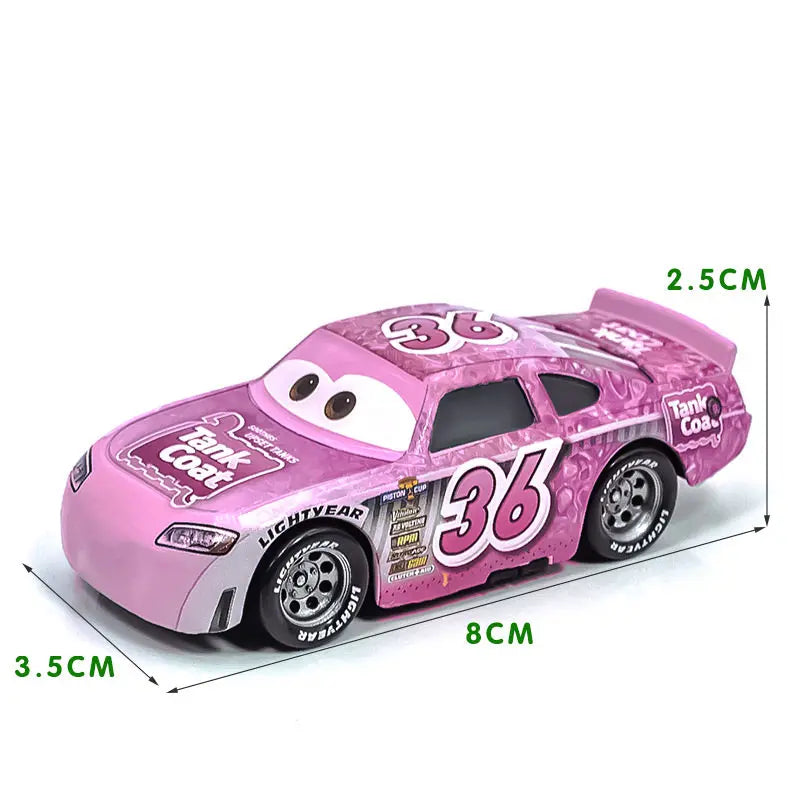 Disney Pixar Cars 2 3 Lightning McQueen Race Div Fritter Miss Tractor Frank 1:55 Diecast Metal Alloy Model Car For Kid Xmas Gift