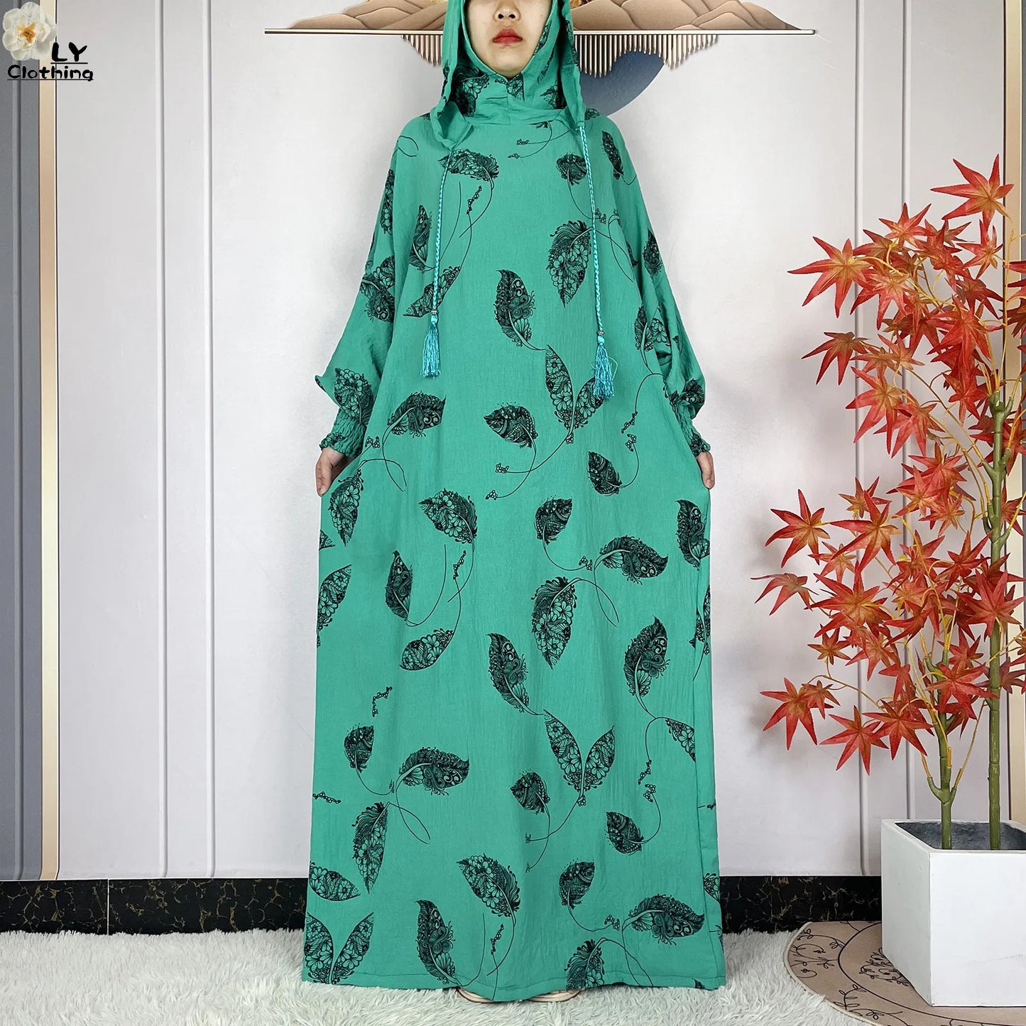 2025Hot Sales New Ramadan Muslim Double Hat Women Abaya Prayer Garment Islam Turkey Arabic Femme Abaya Prayer Kaftan Loose Robes