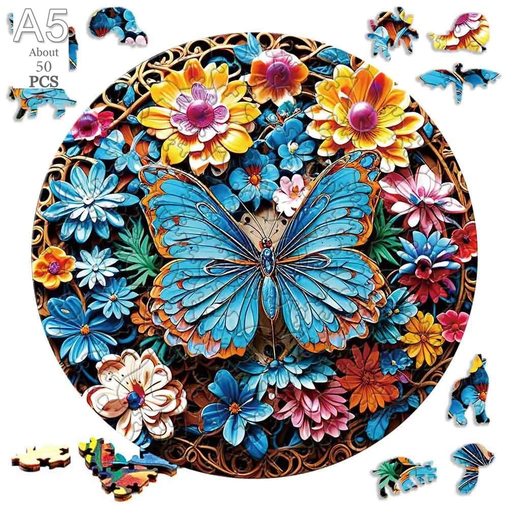 Deer in The Forest Wooden Puzzle Unique Shape Animal Puzzle Adult Relaxation Gift Exquisite Boxed Set with Decorative Artworks