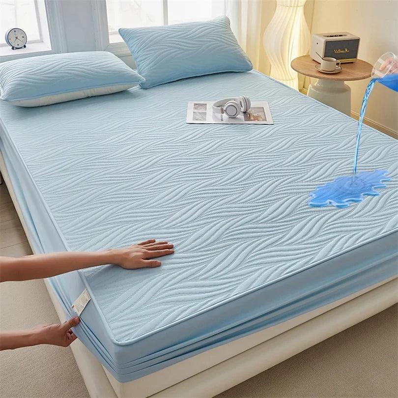 Waterproof Thicken Mattress Cover Quilted Cotton Mat Bed Covers Pad Skin-friendly Fitted Sheet Mattress Protector 100/150/180.