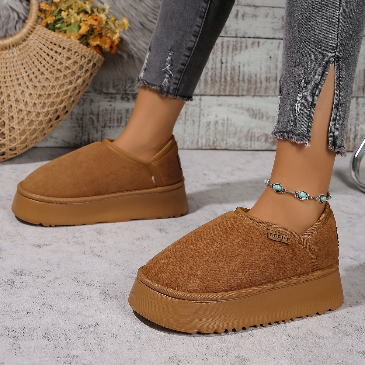 2024 New Classic Thickened Fluff Women's Snow Boots Comfortable Warm Ankle Boots Women Winter Ladies Shoes Chunky Botas Mujer