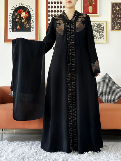 New Women Elegant Dress Chiffon Open Abaya with Zipper Muslim Women Dress Islamic Clothing Cardigan Abaya Women Muslim Dress