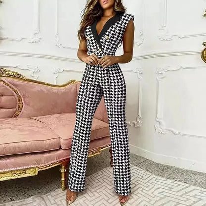 Women Jumpsuit Lace Straight Leg Elegant Long Jumpsuit V-neck Mesh Elegant Tube Spring Sexy Party Night Evening Jumpsuit Summer.