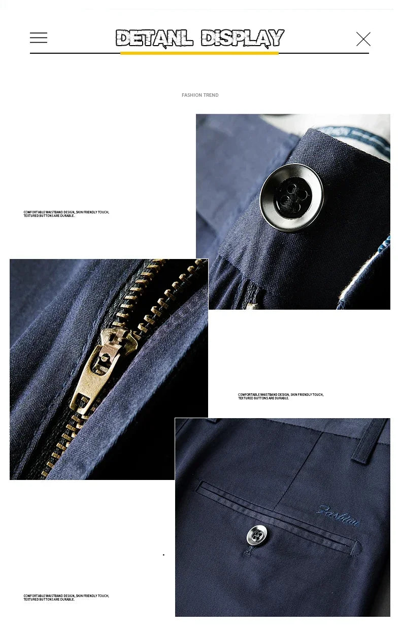 Thin Men Bamboo Summer Pants Casual High Quality Business Classic Fashion Stretch Slim Formal Straight Trousers Black Gray Khaki.