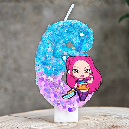 Heißer Kpop Dämon Jäger Thema Kerze 3D Nummer 0-9 Kinder Geburtstag Kuchen Dekoration Baby Dusche Anime Party liefert Geschenke