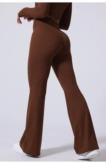 Cloud Hide Blue Sports Leggings Plus Size Long Yoga Pants Women Gym Fitness Running Flared Trousers High Waist Workout Tights.