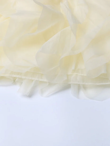 TWOTWINSTYLE Elegant Patchwork Ruffles Chiffon Blouses Women O Neck Lantern Long Sleeve Loose Shirt Female Clothing Fashion