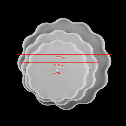 Three-layer Fruit Plate Tea Plate Silicone Molds Cup Pad Epoxy Resin Casting Mould for DIY Epoxy Resin Home Table Decoration.