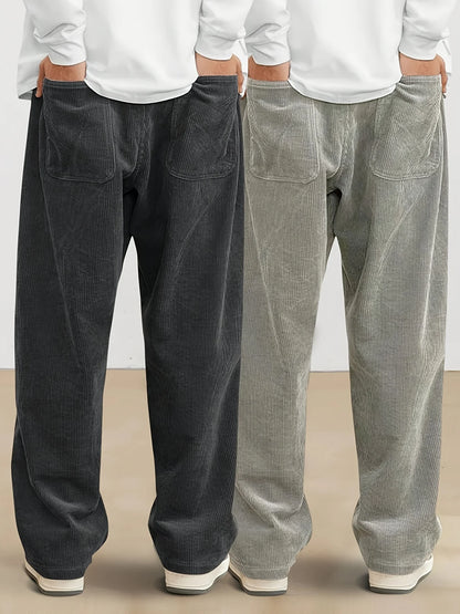 Corduroy pants men clothing Sweatpants Loose-Fit Casual Pants man baggy hosen Regular Length Trousers men cargo pants women.