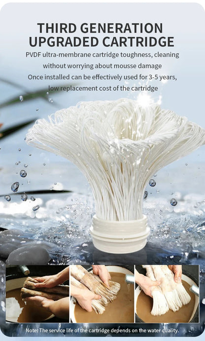 DIVEDEER Stainless Steel Water Purifier for Household Use Rural Groundwater Yellow Mud Water Well Water Ultrafiltration Filter.