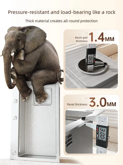 Corrosion Resistant Stainless Steel Household 316L Food Grade Kitchen Sink Large Single Slot Dish and Vegetable Wash Basin