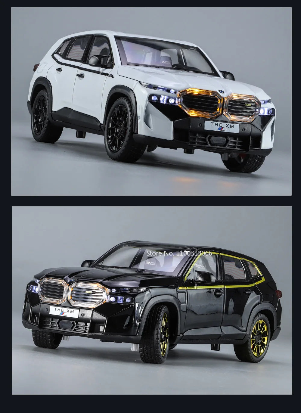 1/24 The XM Alloy Car Models Toy Diecasts Off-road Vehicles with Light Sound Pull Back Function SUV Car Toys for Kids Boys Gifts