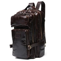 Vintage Crazy Horse Echtes Leder Rucksack Männer Leder Bagpack Klettern Rucksack männlichen Große Wandern Rucksack M814.